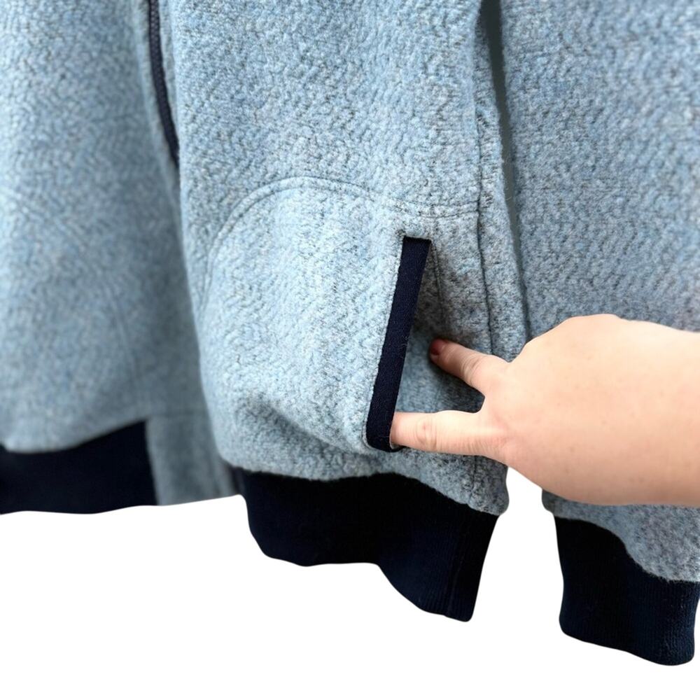 Patagonia Woolyester Fleece Wool Blend Full Zip Jacket Baby Blue & Navy Size Med - Picture 3 of 9
